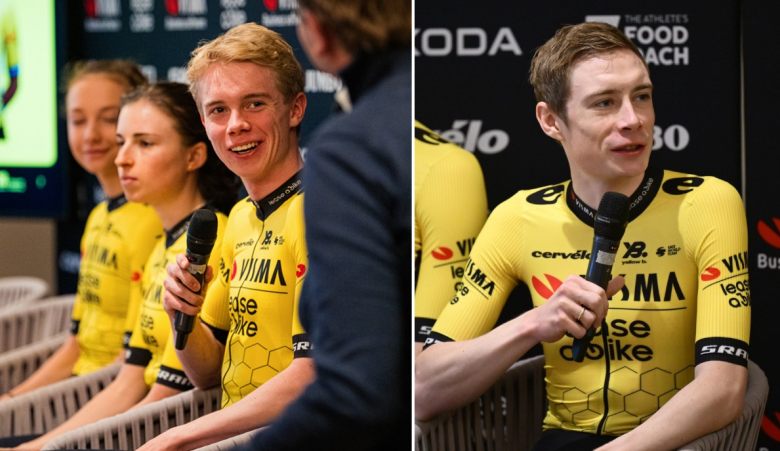 Jorgen Nordhagen y Jonas Vingegaard en la presentación del equipo
