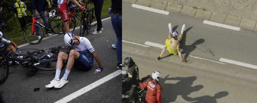 Accidentes de Chris Froome y Wout van Aert