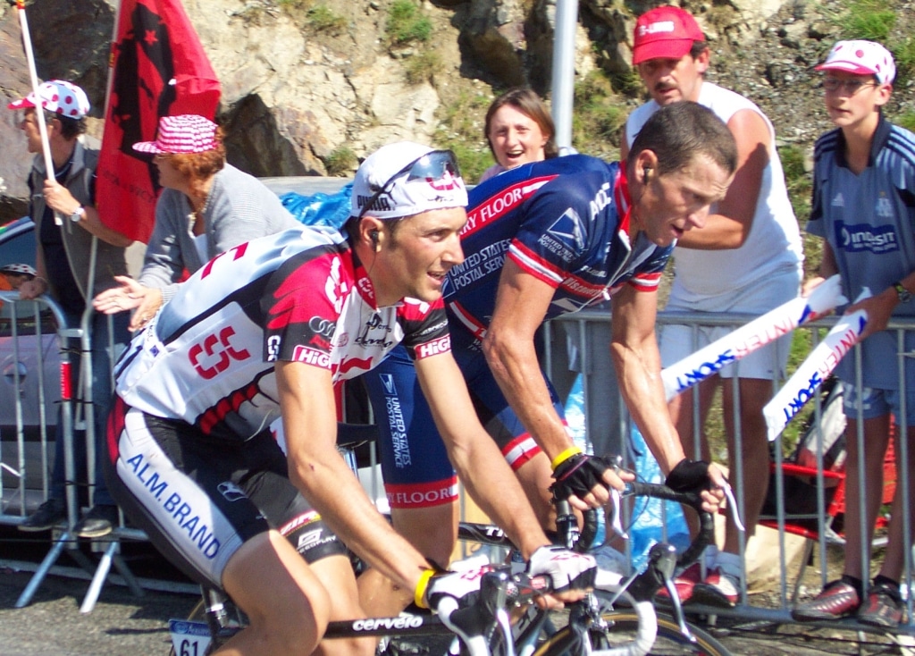 Lance Armstrong e Ivan Basso en el Tour de France 2004