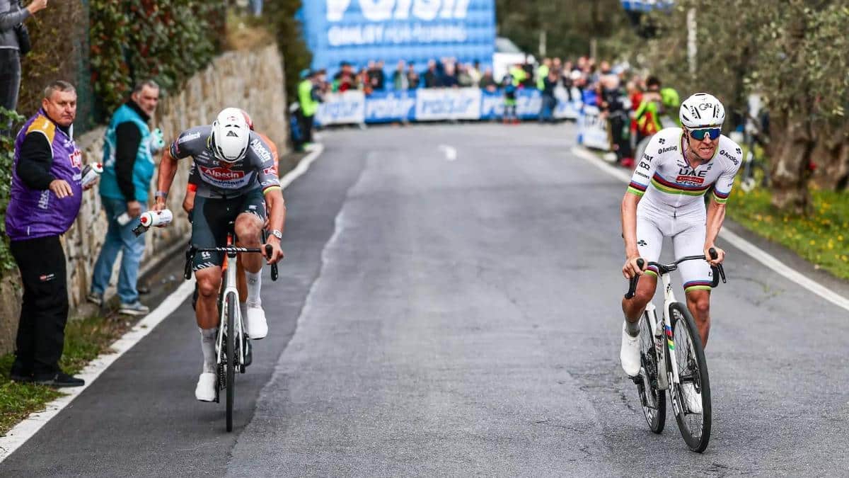 Van der Poel y Pogacar en San Remo