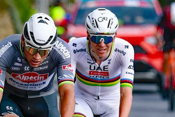 Van der Poel y Pogacar en San Remo