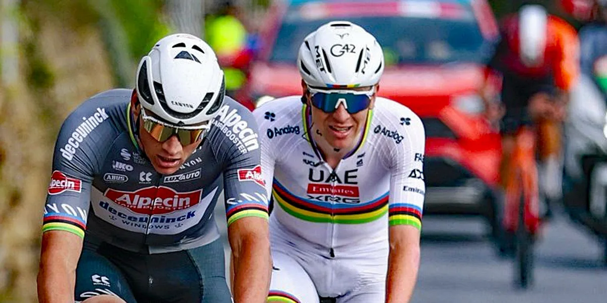 Van der Poel y Pogacar en San Remo