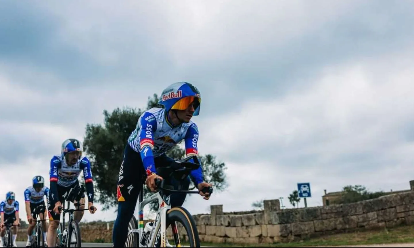 Remco Evenepoel en Mallorca durante la contrarreloj por equipos (Red Bull)