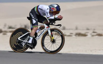 Remco Evenepoel (Red Bull) en la contrarreloj de la etapa 2 del UAE Tour 2026