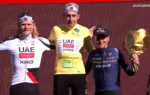 Marc Soler (UAE), Julius Johansen (UAE) y Tom Pidcock (Pinarello Q36.5), ganadores de ¿etapa o de clasificación general? de la Vuelta a Murcia 2026.