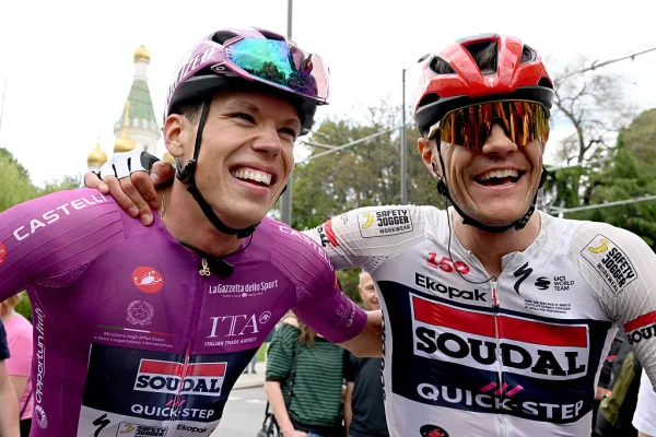 Jasper Stuyven y Paul Magnier (Soudal Quick-Step) en el Giro d´Italia 2026