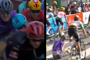 Lo expulsan del Giro por cabecear y hacer caer a un rival