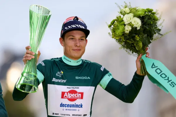 Jasper Philipsen, al ganar la malla verde en el Tour de France 2023