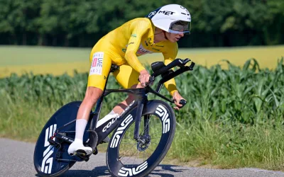 Tadej Pogacar (UAE) en la contrarreloj del etapa 4 del Tour de Suiza 2026