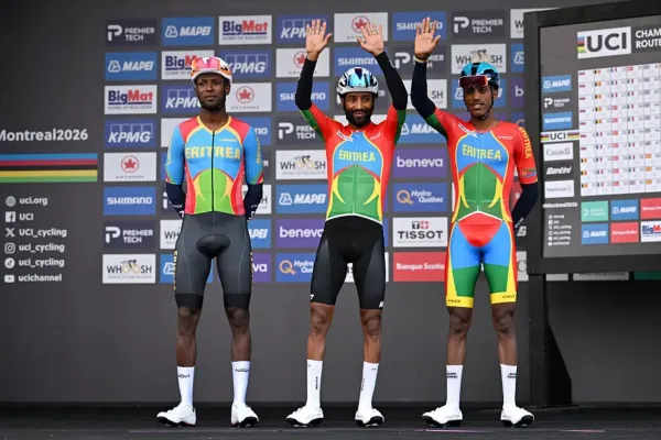 Girmay, Kudus y Mulubrhan, los ciclistas de Eritrea en el Mundial de Montreal 2026
