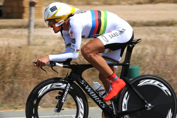 Fabian Cancellara en una contrarreloj de la Vuelta a España